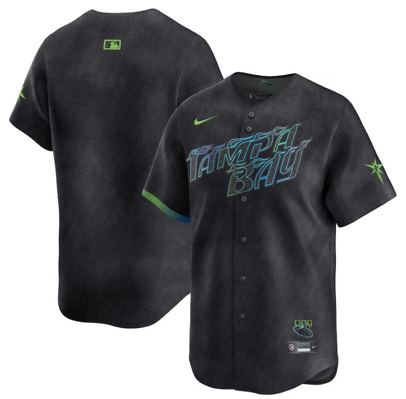 Men Tampa Bay Rays Custom Nike MLB Limited City Connect Black 2024 Jersey->women mlb jersey->Women Jersey
